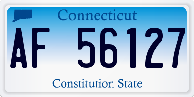 CT license plate AF56127