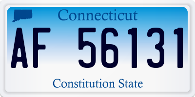 CT license plate AF56131