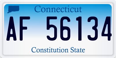 CT license plate AF56134