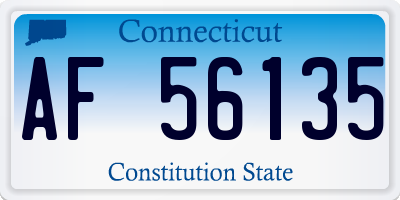 CT license plate AF56135