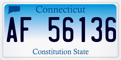 CT license plate AF56136