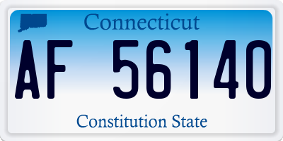 CT license plate AF56140