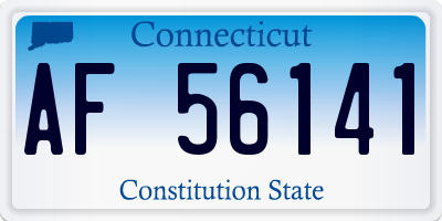 CT license plate AF56141