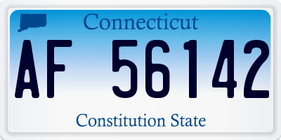 CT license plate AF56142