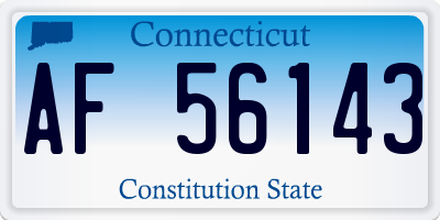 CT license plate AF56143