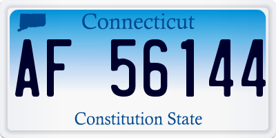 CT license plate AF56144