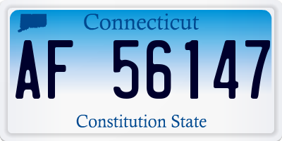CT license plate AF56147