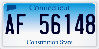 CT license plate AF56148