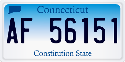 CT license plate AF56151