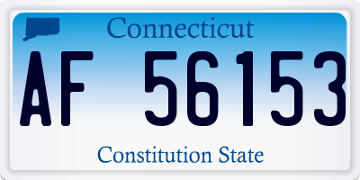 CT license plate AF56153
