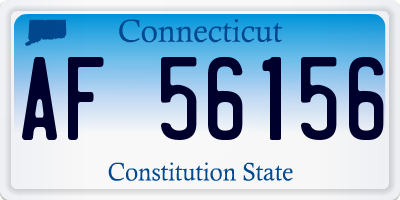 CT license plate AF56156