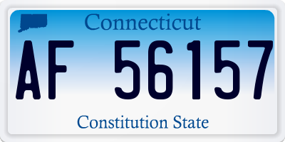 CT license plate AF56157