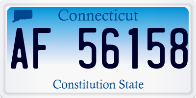CT license plate AF56158
