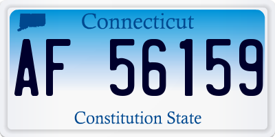 CT license plate AF56159