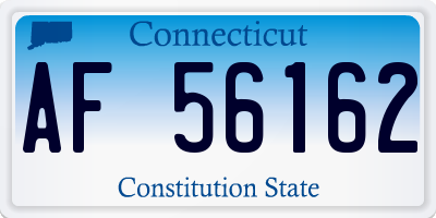 CT license plate AF56162