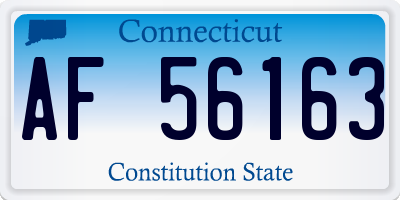 CT license plate AF56163