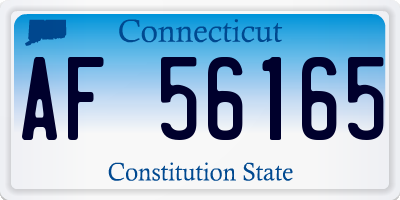 CT license plate AF56165