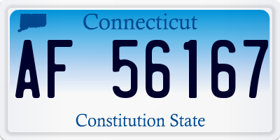 CT license plate AF56167