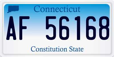 CT license plate AF56168
