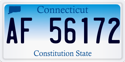 CT license plate AF56172