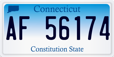 CT license plate AF56174