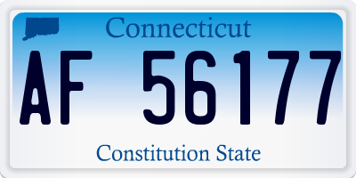 CT license plate AF56177