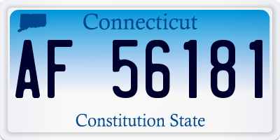 CT license plate AF56181