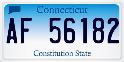CT license plate AF56182