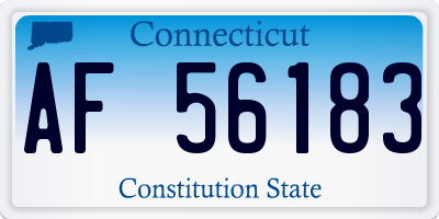 CT license plate AF56183