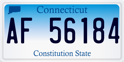 CT license plate AF56184