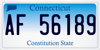 CT license plate AF56189