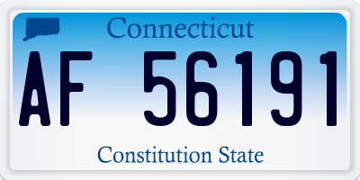 CT license plate AF56191