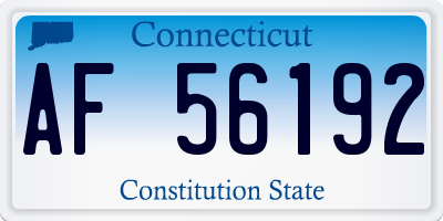CT license plate AF56192