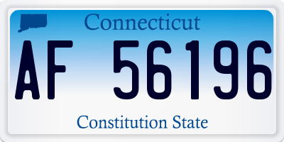CT license plate AF56196