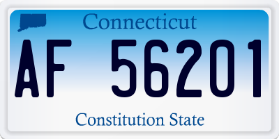 CT license plate AF56201