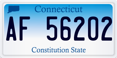 CT license plate AF56202