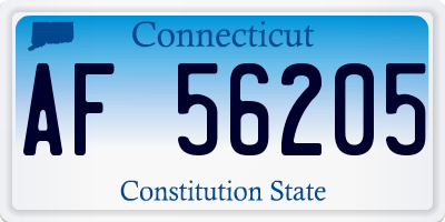 CT license plate AF56205