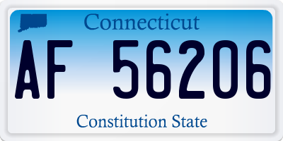 CT license plate AF56206