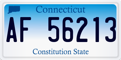 CT license plate AF56213