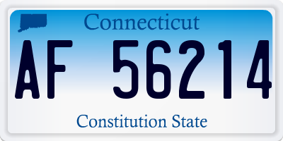 CT license plate AF56214
