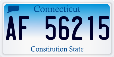 CT license plate AF56215