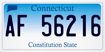 CT license plate AF56216