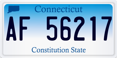 CT license plate AF56217