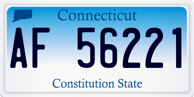 CT license plate AF56221