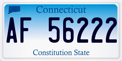 CT license plate AF56222