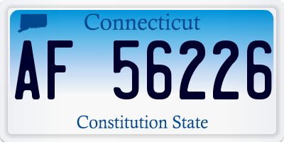 CT license plate AF56226