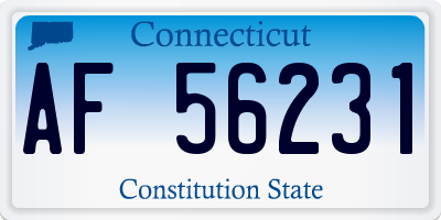 CT license plate AF56231