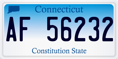 CT license plate AF56232
