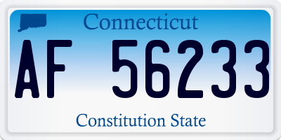 CT license plate AF56233