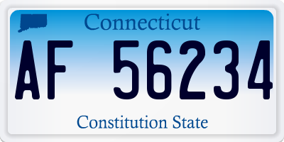 CT license plate AF56234